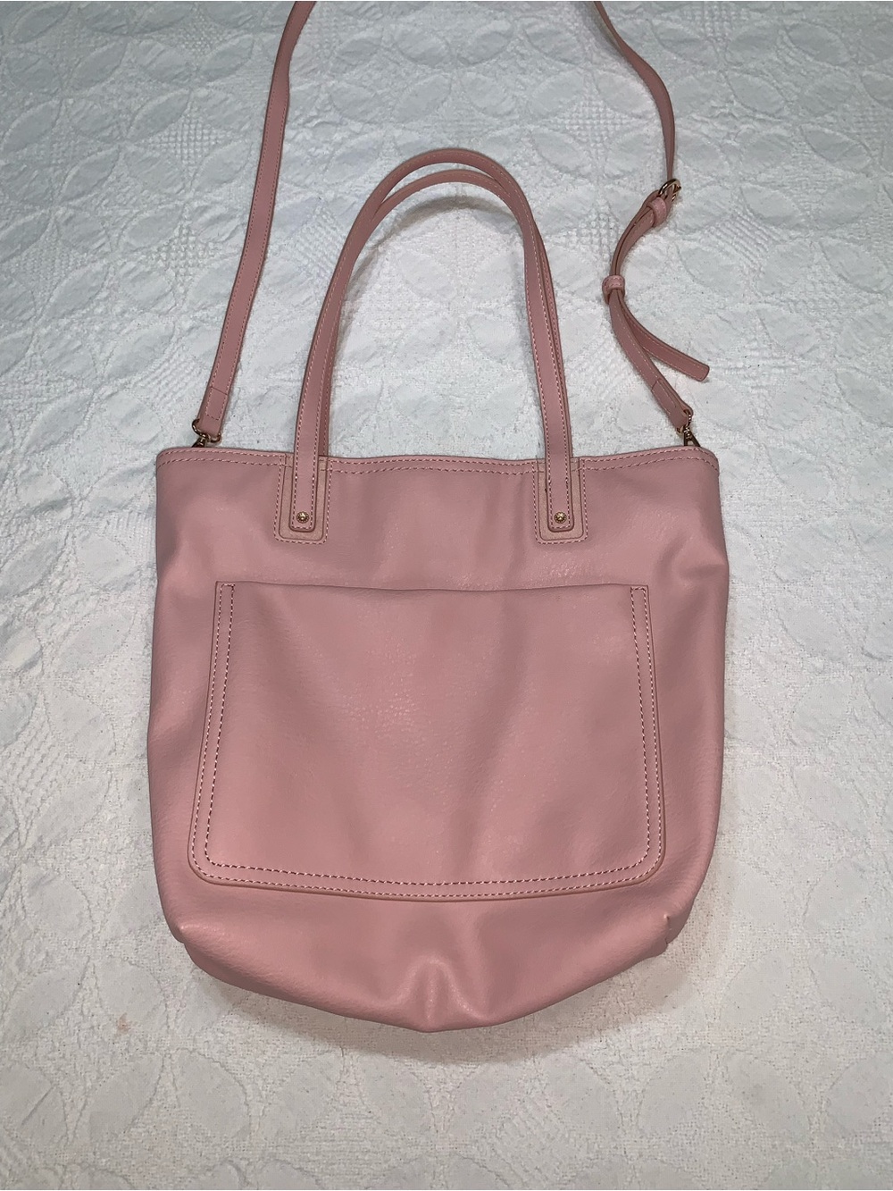 LC Lauren Conrad Blush Pink Leather Tote